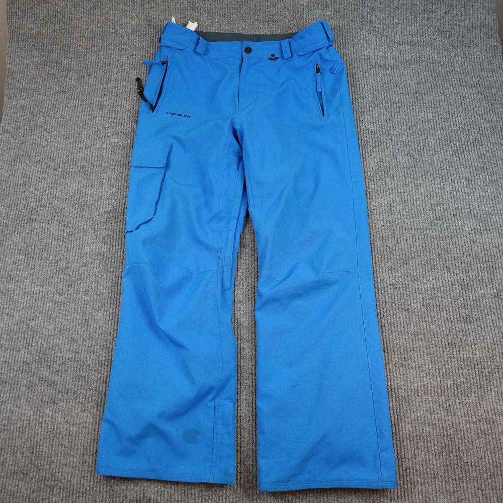 Volcom Ventral Snow Pants Mens Medium Blue Waterproof Lined Cargo G1351612